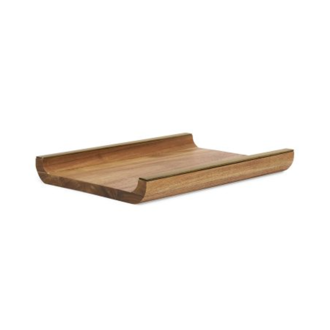 Bandeja em Madeira e Metal Marrom 37,5cm