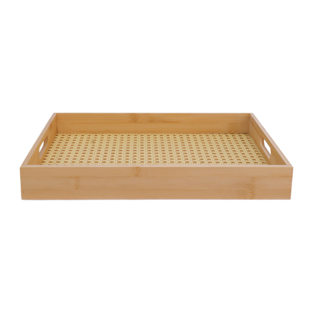 Bandeja Retangular de Bambu 39cm