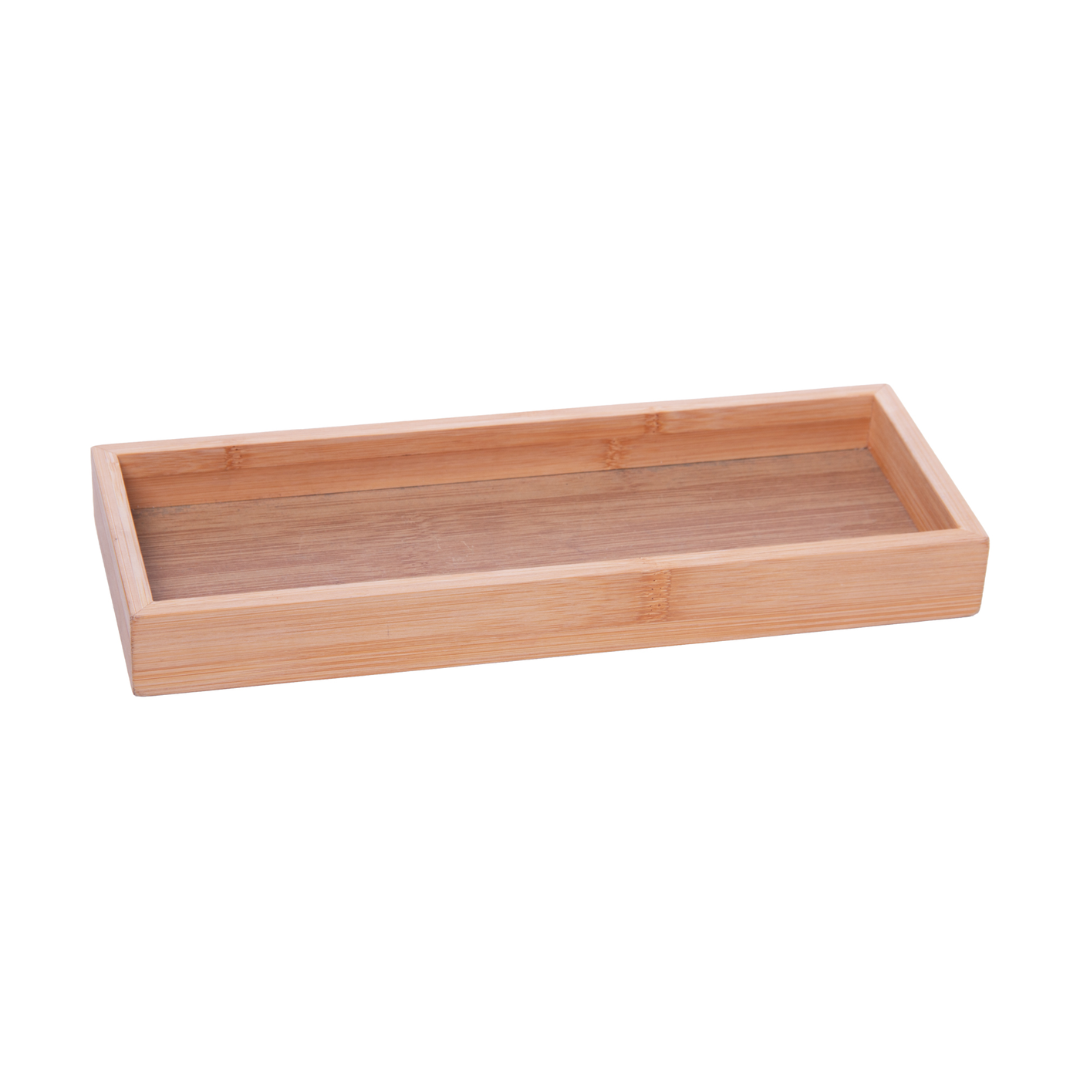 Bandeja Retangular em Bambu Nature 28cm