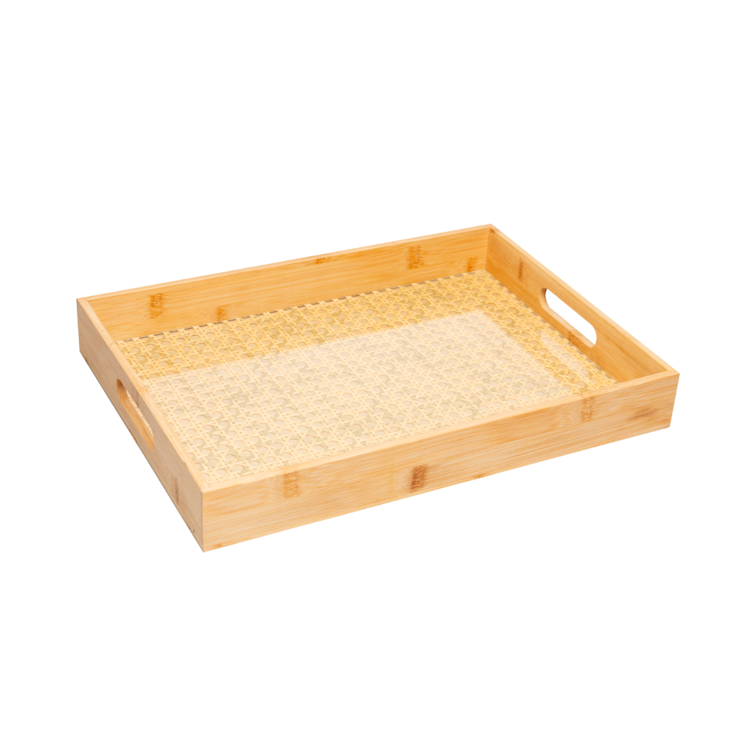 Bandeja de Bambu com Fundo Trelica 39cm