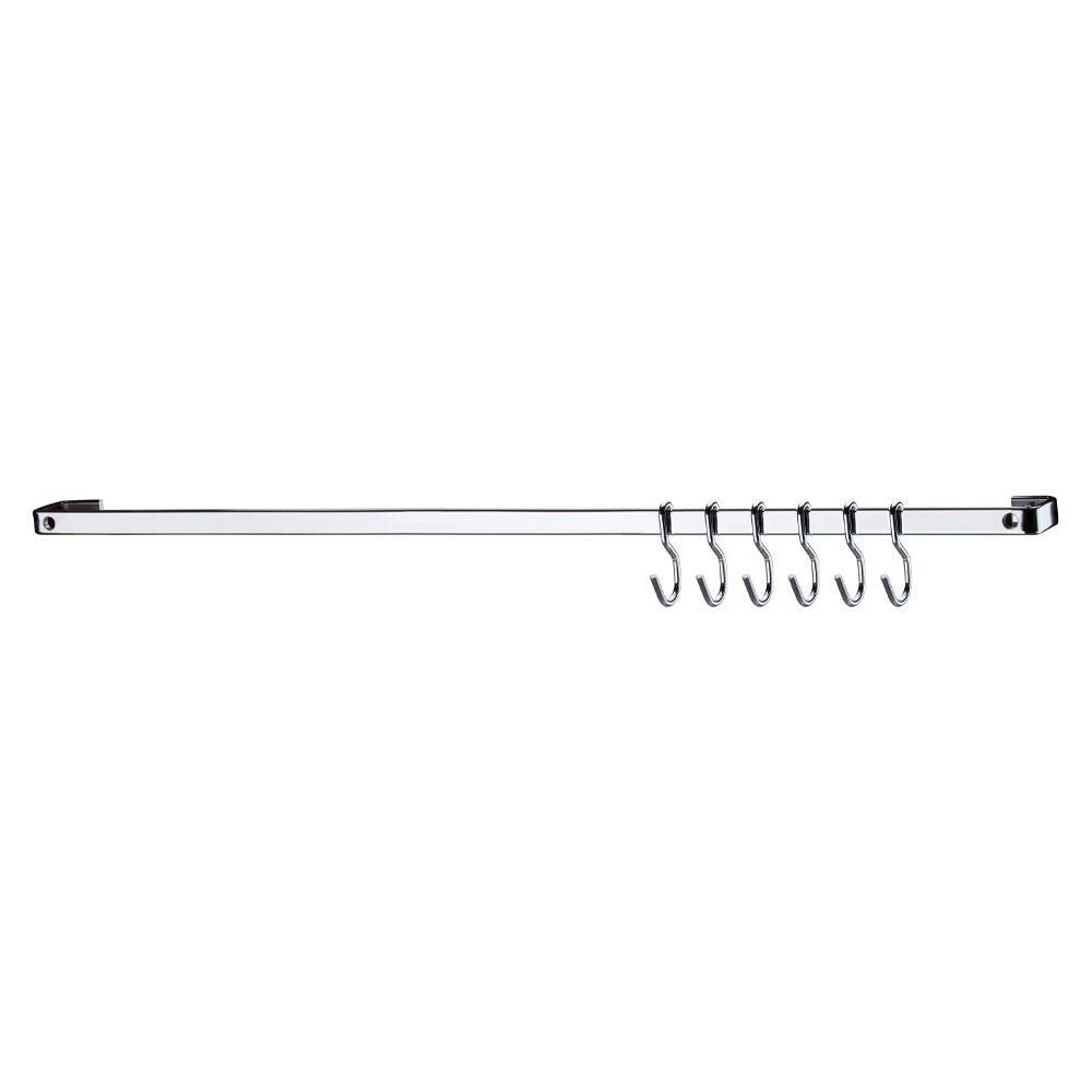Barra de Piatina 45cm com 6 Ganchos Cromada