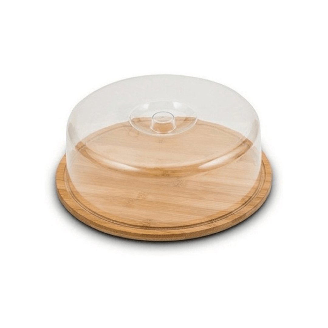 Boleira de Bambu com Tampa de Acrílico 28cm