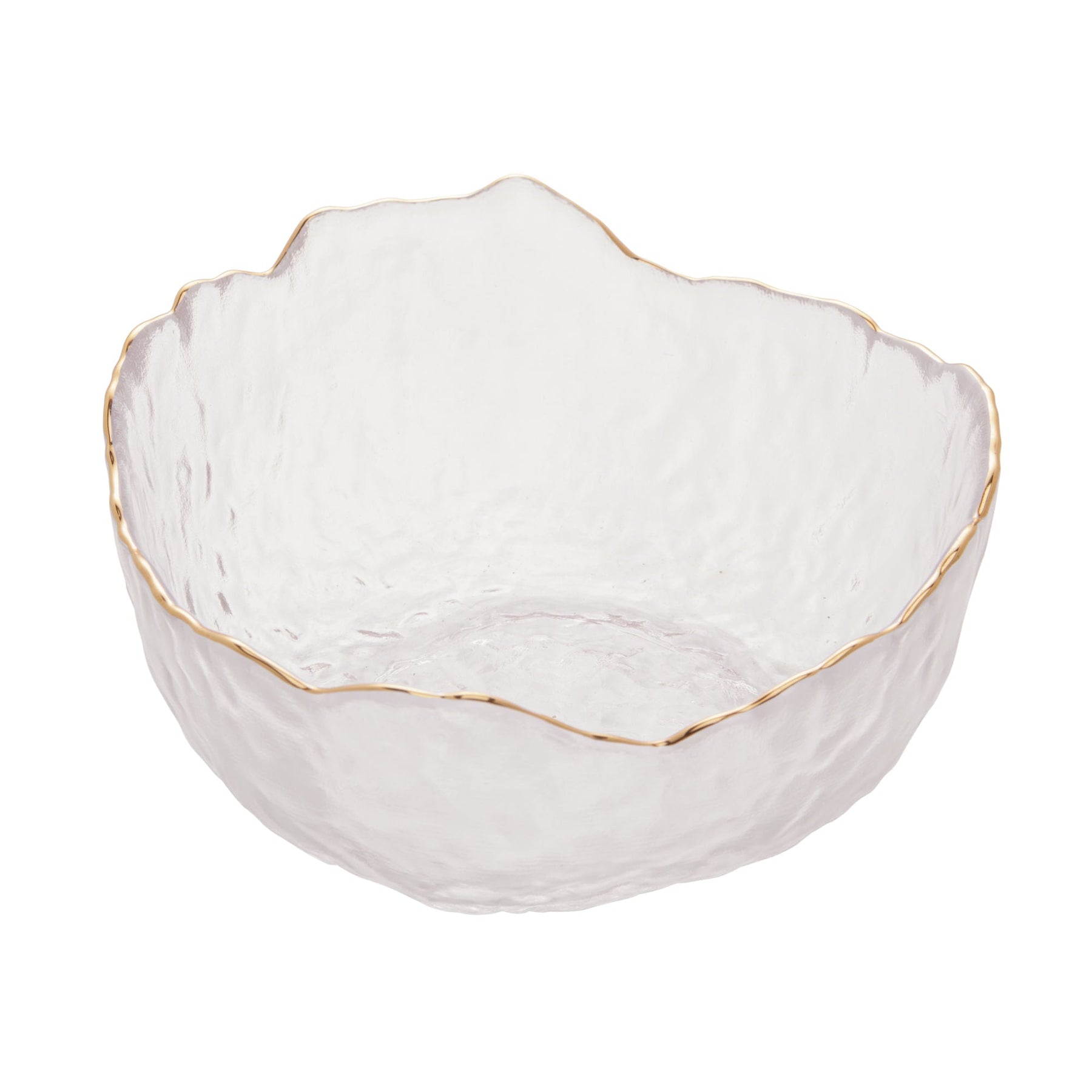 Bowl Cristal de Chumbo Martelado com Borda Dourada Taj 13cm