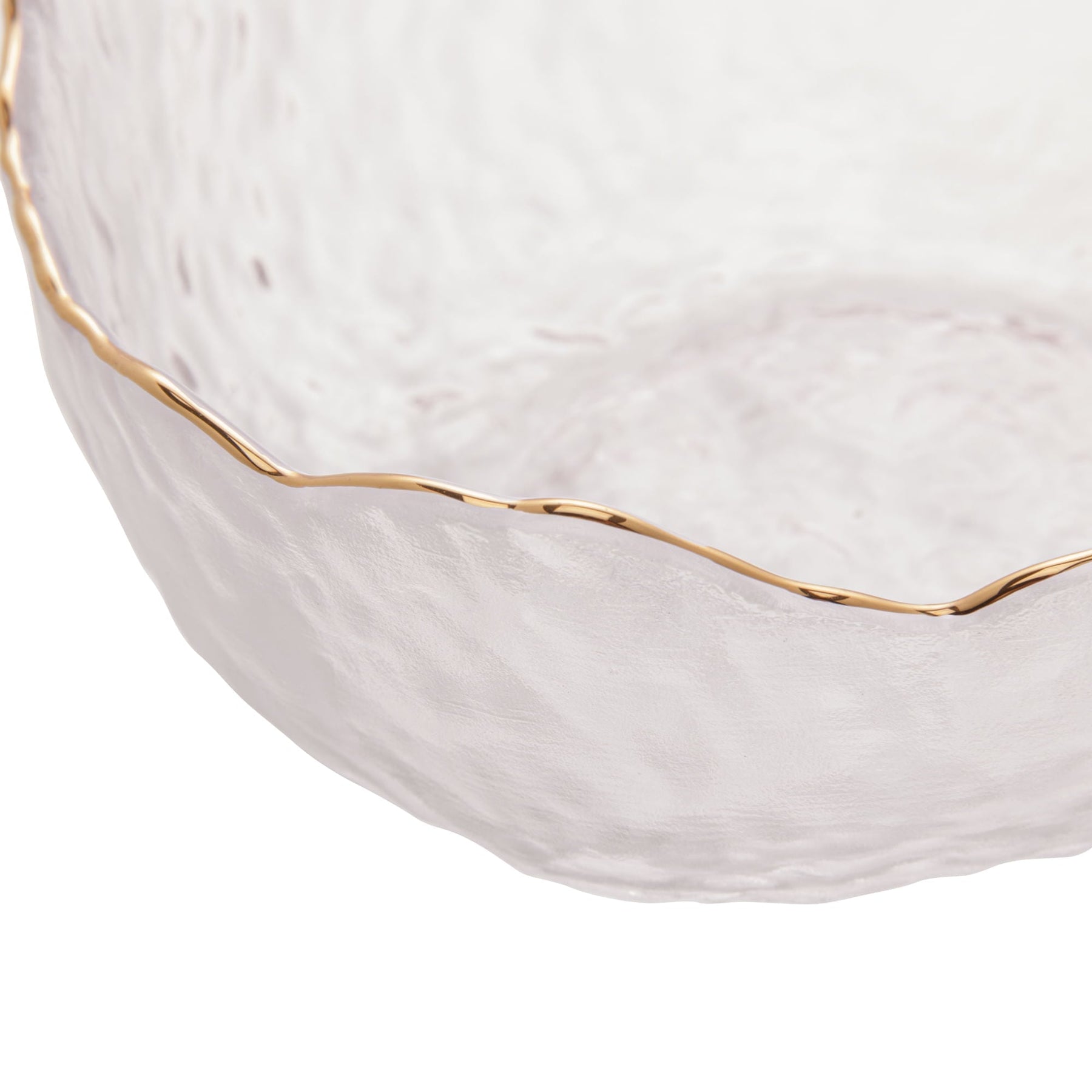 Bowl Cristal de Chumbo Martelado com Borda Dourada Taj 13cm