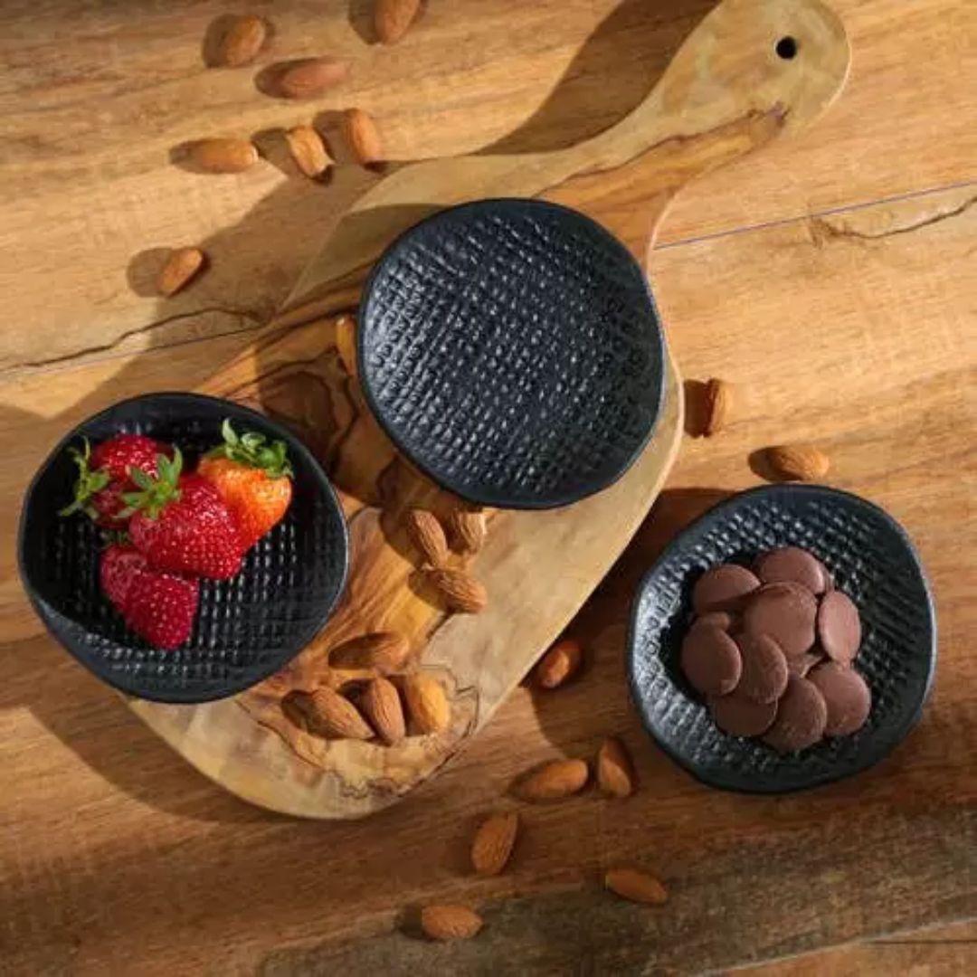 Bowl Porta Shoyu Cerâmica Juta Matte Preto 11cm