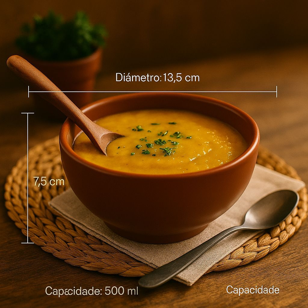 Kit 6 Cumbucas Refratárias Em Porcelana Gourmet (500ml) Marrom