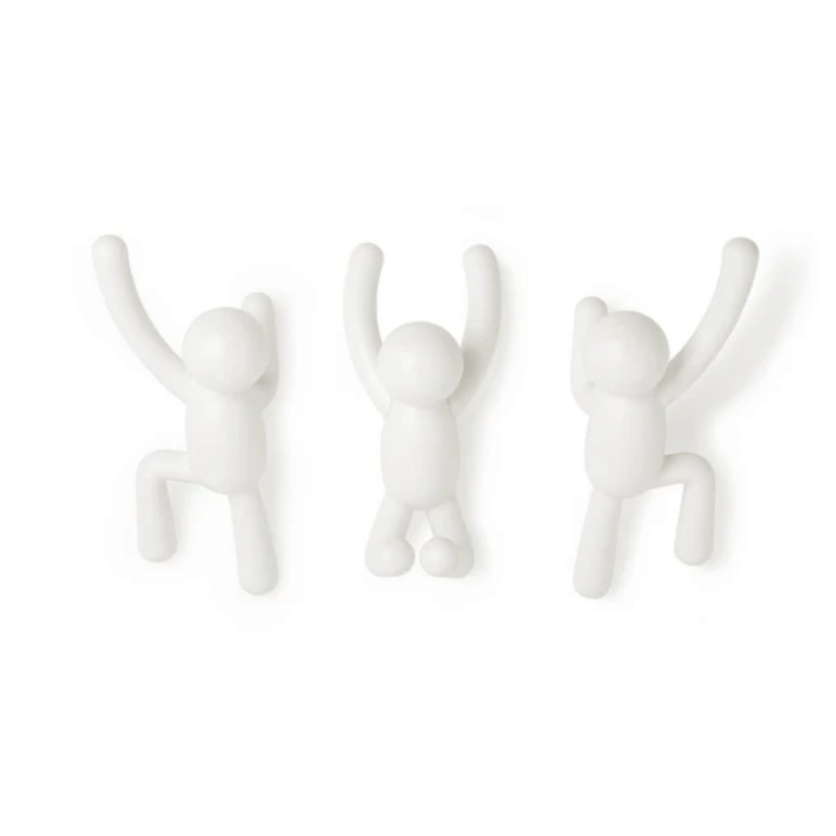 Buddy Conjunto Cabideiro Gancho de Parede Branco - 3 Peças