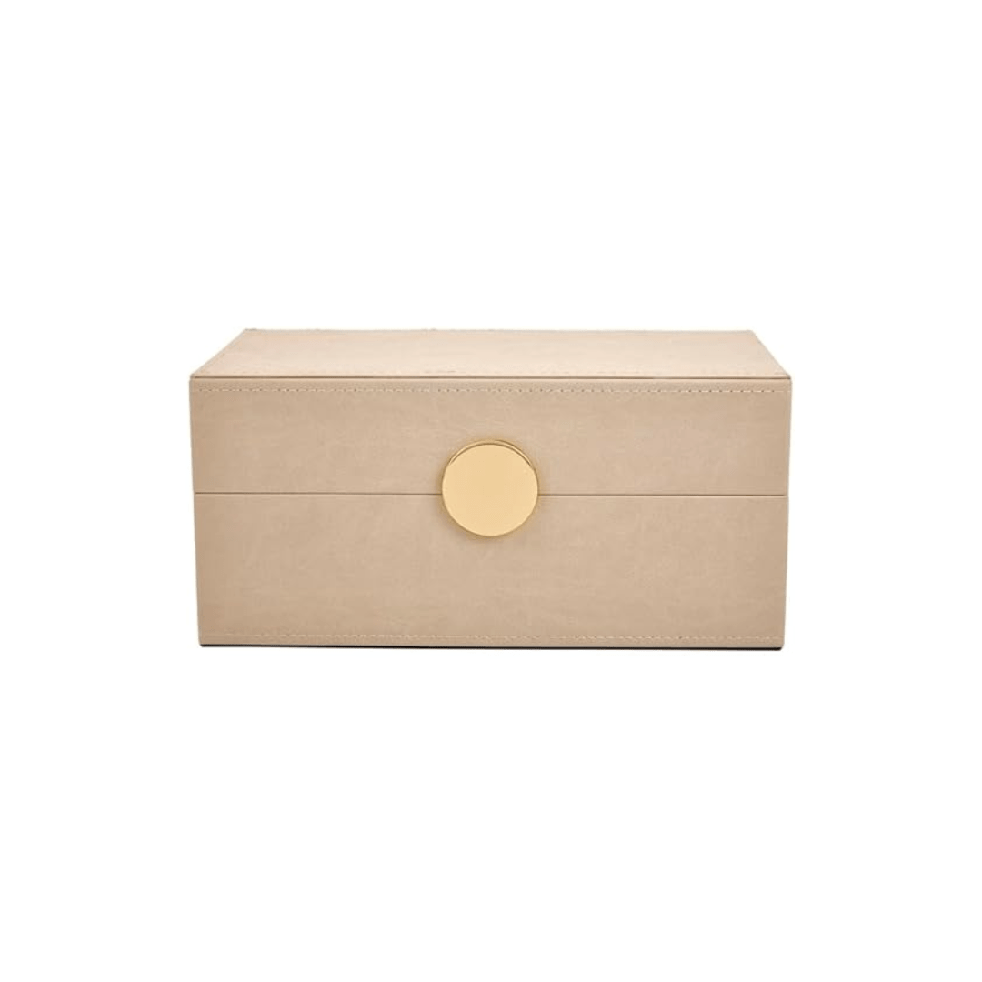 Caixa Decorativa em MDF e PU Bege 23cm P