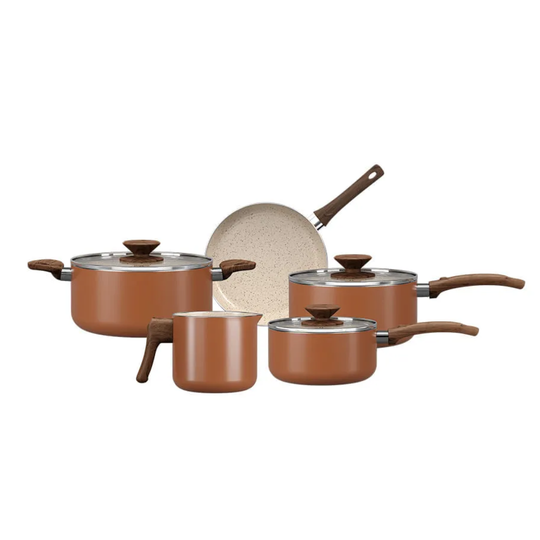 Jogo de Panelas Ceramic Life Cappuccino 5 Peças