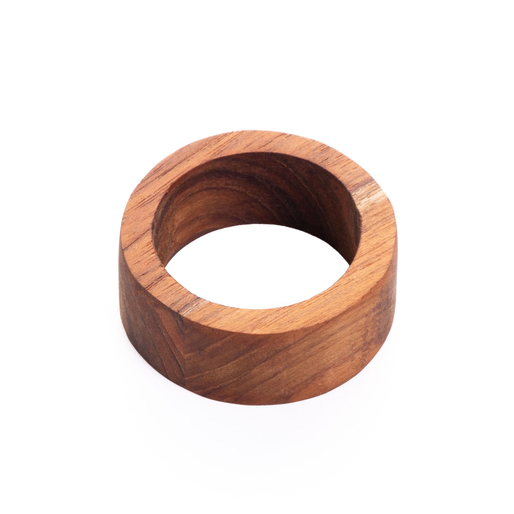 Conjunto 4 Anéis de Madeira para Guardanapo Marrom 8,4cm