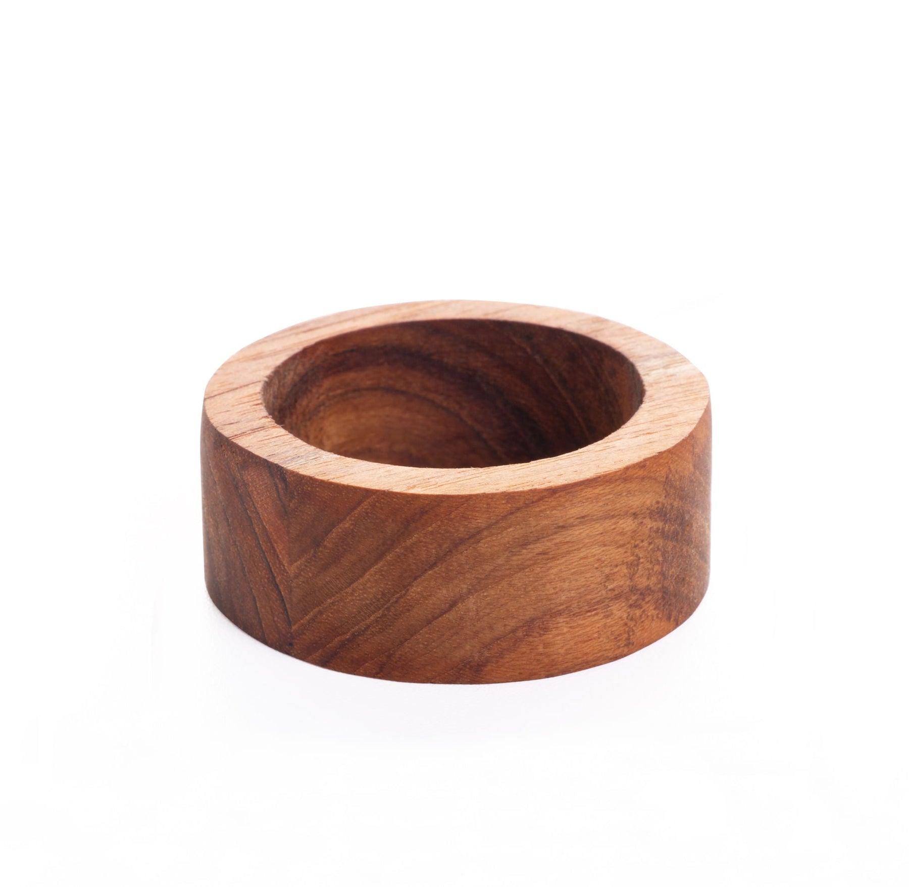 Conjunto 4 Anéis de Madeira para Guardanapo Marrom 8,4cm