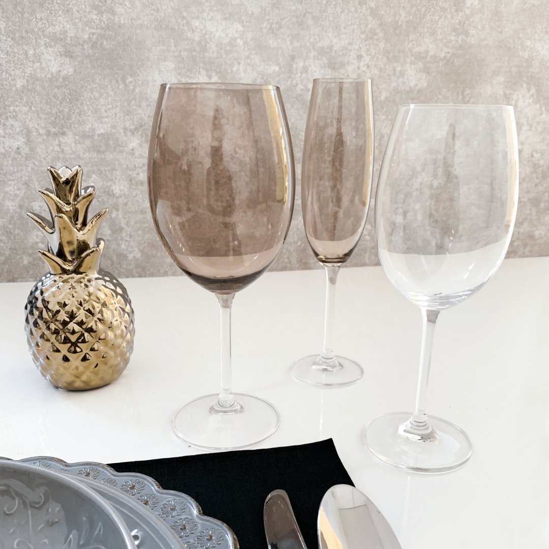 Conjunto 6 Taças Cristal Ecológico Para Vinho Fumê - 580ml