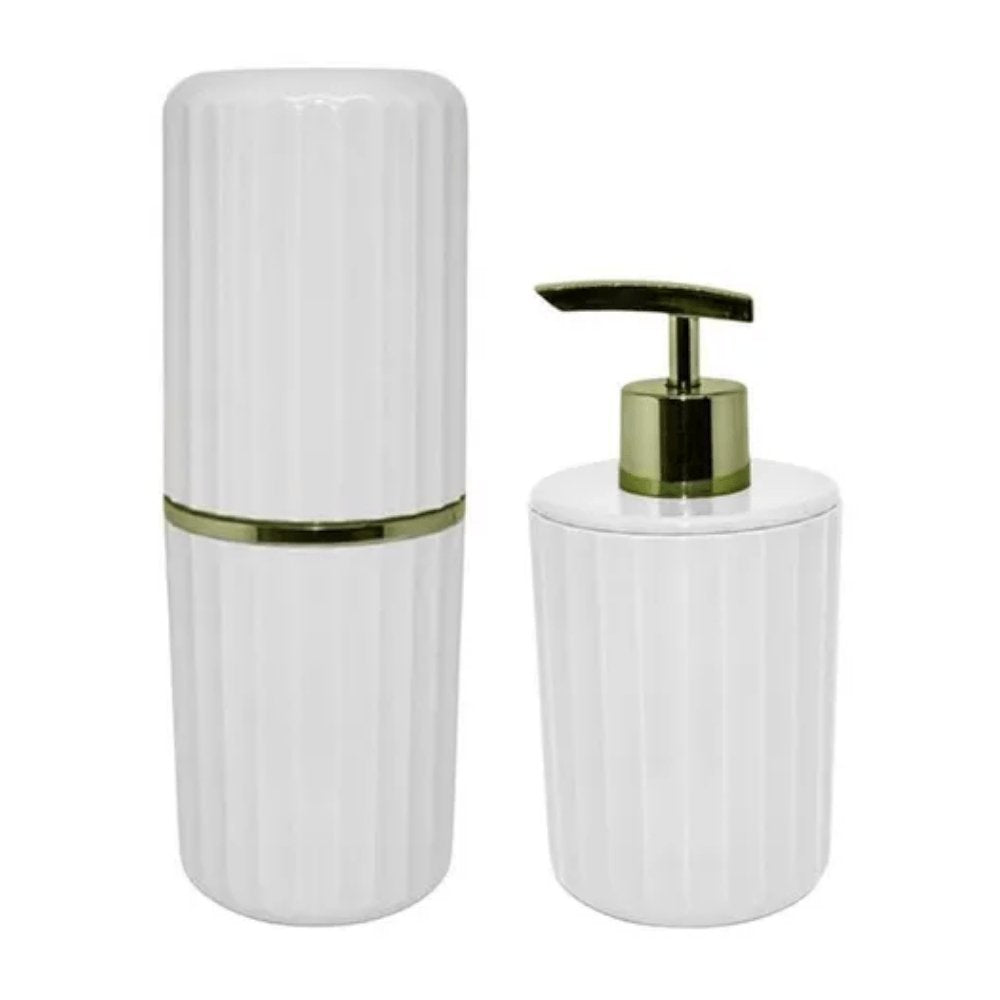 Conjunto De Banheiro Groove Branco - 2 Peças