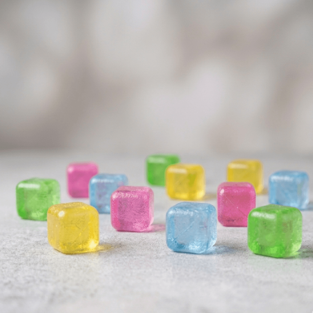 Jogo 12 Cubos de Gelo Reutilizáveis Coloridos 2,5cm