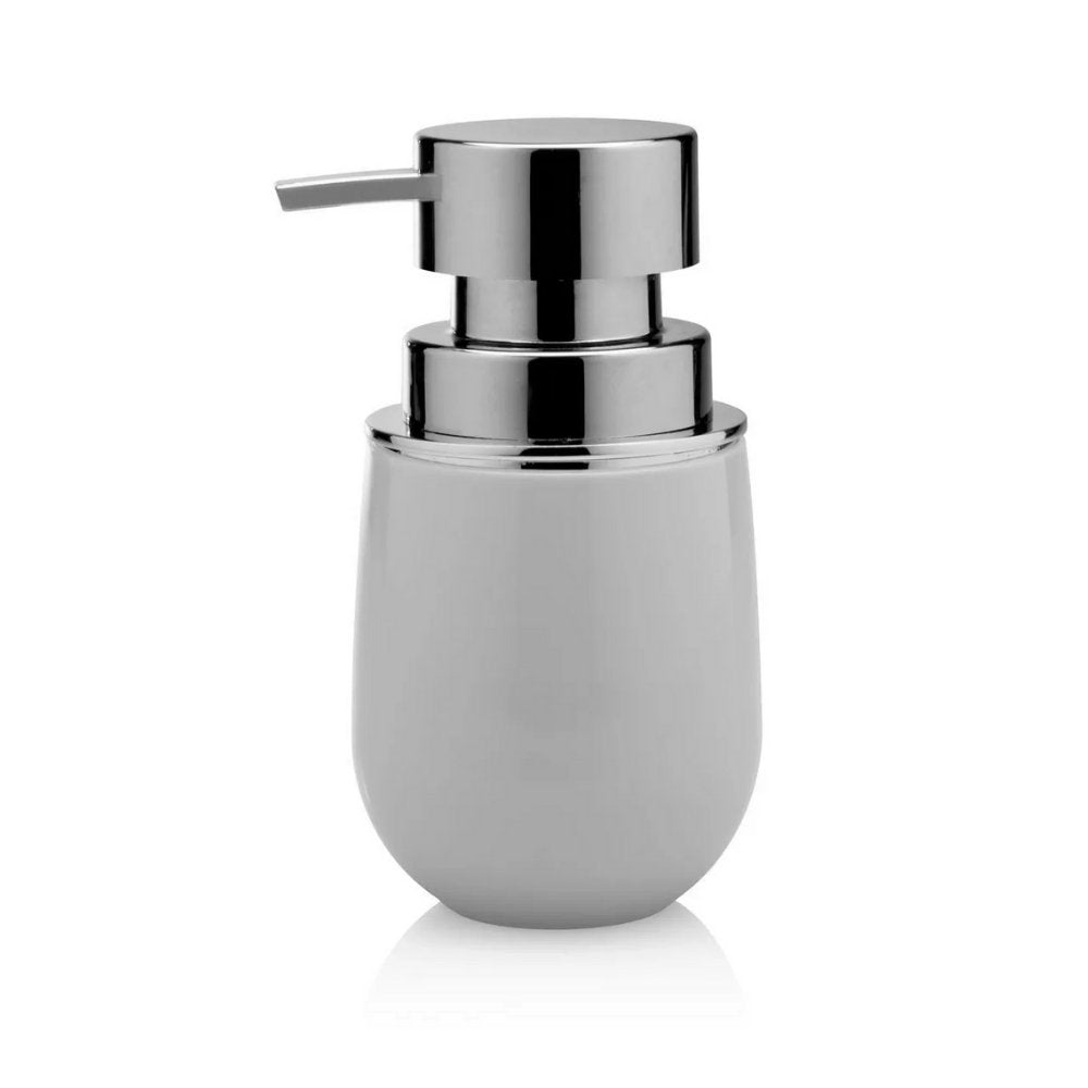 Dispenser Porta Sabonete Liquido New Belly Cromo Branco Off White - 400 ml
