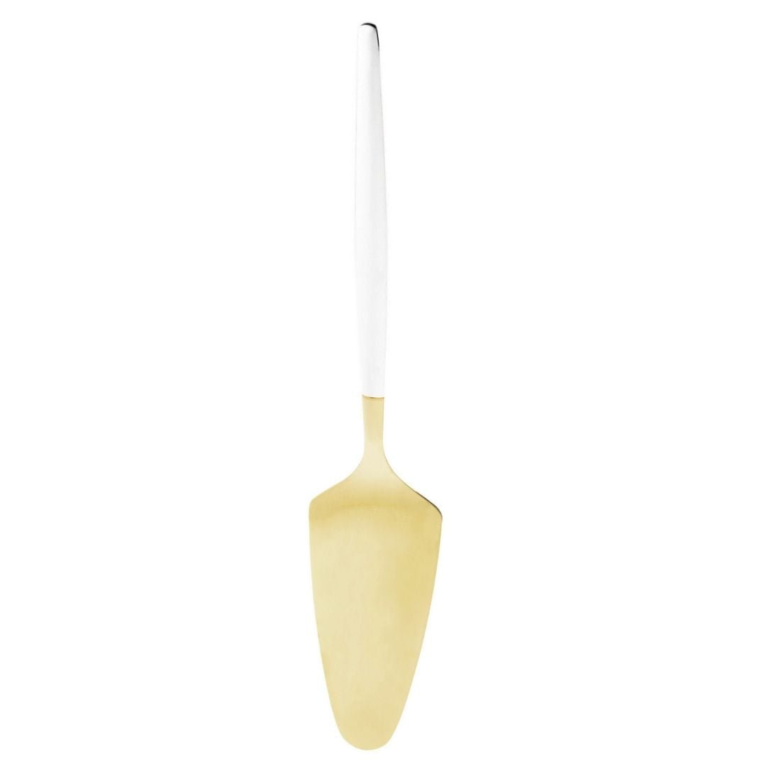 Espatula para Bolo Aço Inox Opera Champanhe e Branca 20,5cm