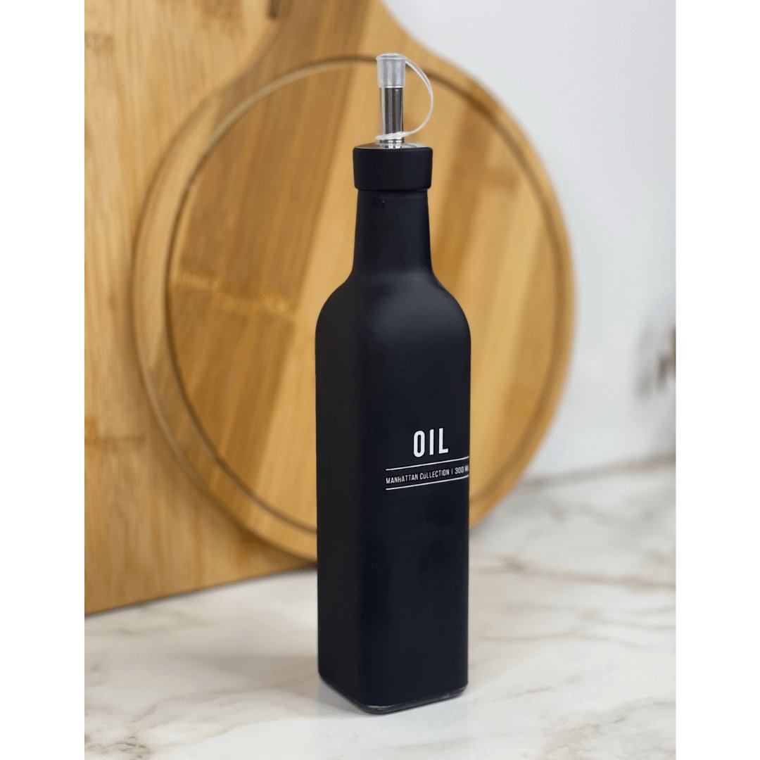 Galheteiro para Azeite de Vidro Manhattan Preto 300ml