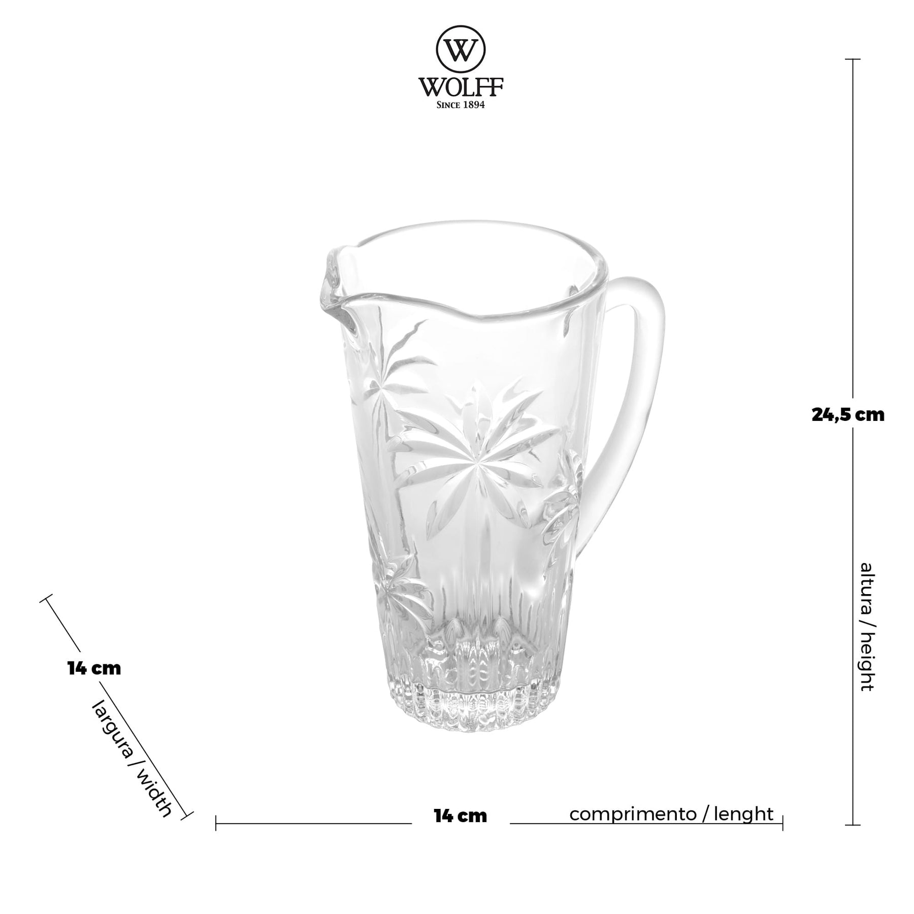 Jarra Cristal de Chumbo Palm Tree 1,2 Litros