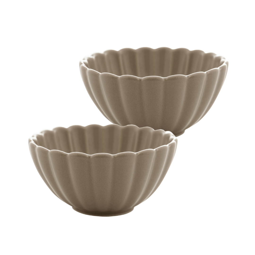 Jogo 2 Bowls em Porcelana Petala Areia Matt 12cm