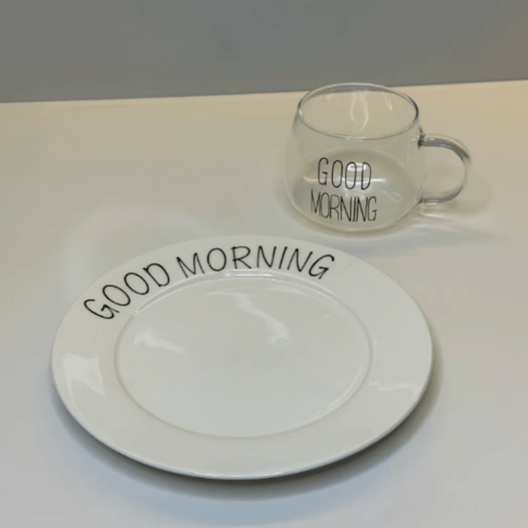 Jogo 2 Canecas Coffee Time Vidro Borossilicato 380ml