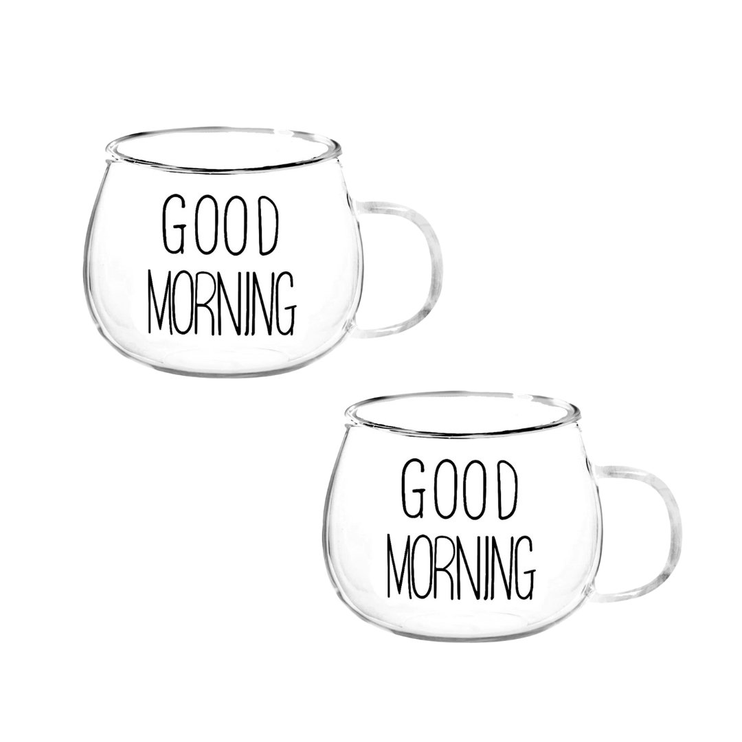 Jogo 2 Canecas Coffee Time Vidro Borossilicato 380ml