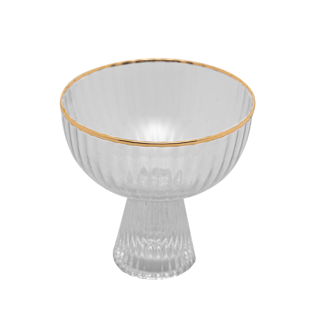 Jogo 2 Taças para Sobremesa Cristal com Fio de Ouro 200ml Lines