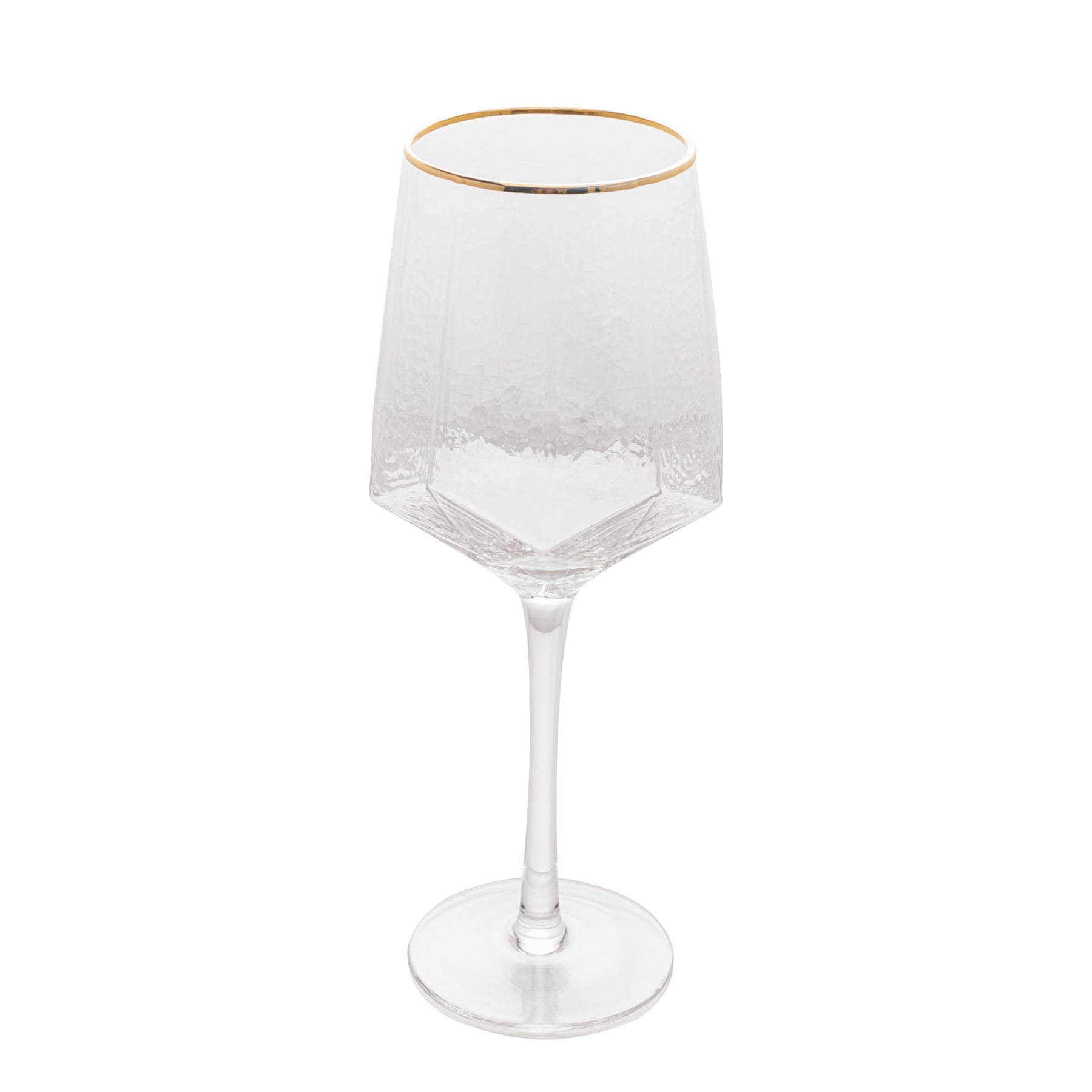 Jogo 2 Taças para Vinho em Cristal de Chumbo com Borda Dourada 600ml