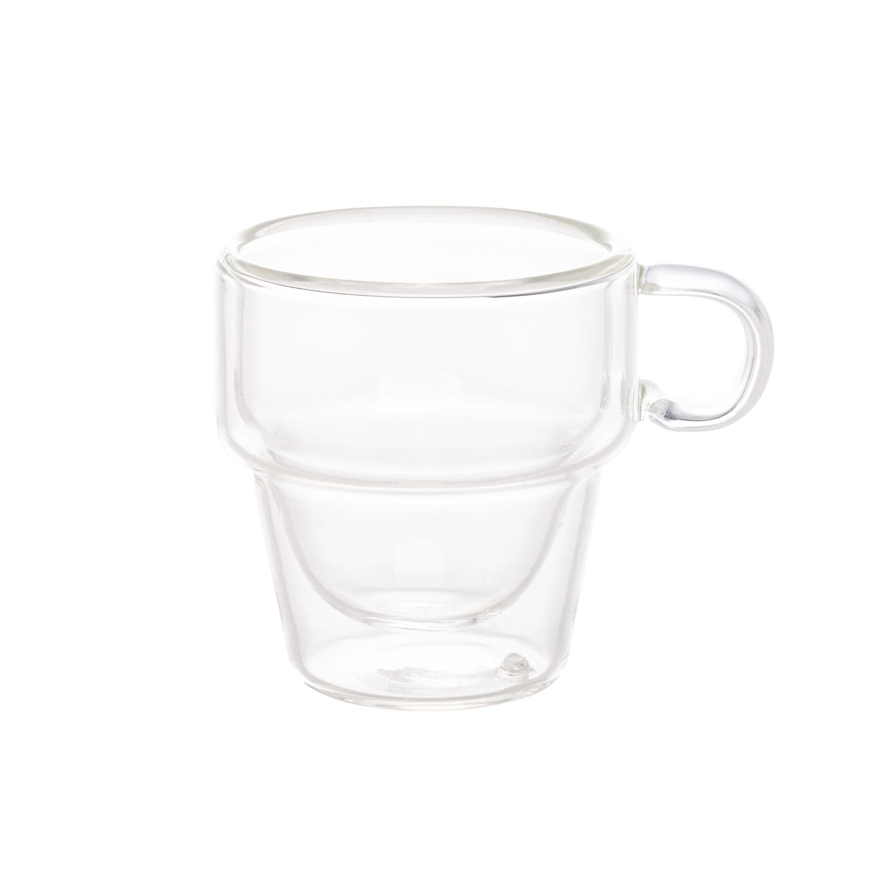 Jogo 2 Xícaras de Café Empilhável Parede Dupla Vidro Borossilicato 90ml
