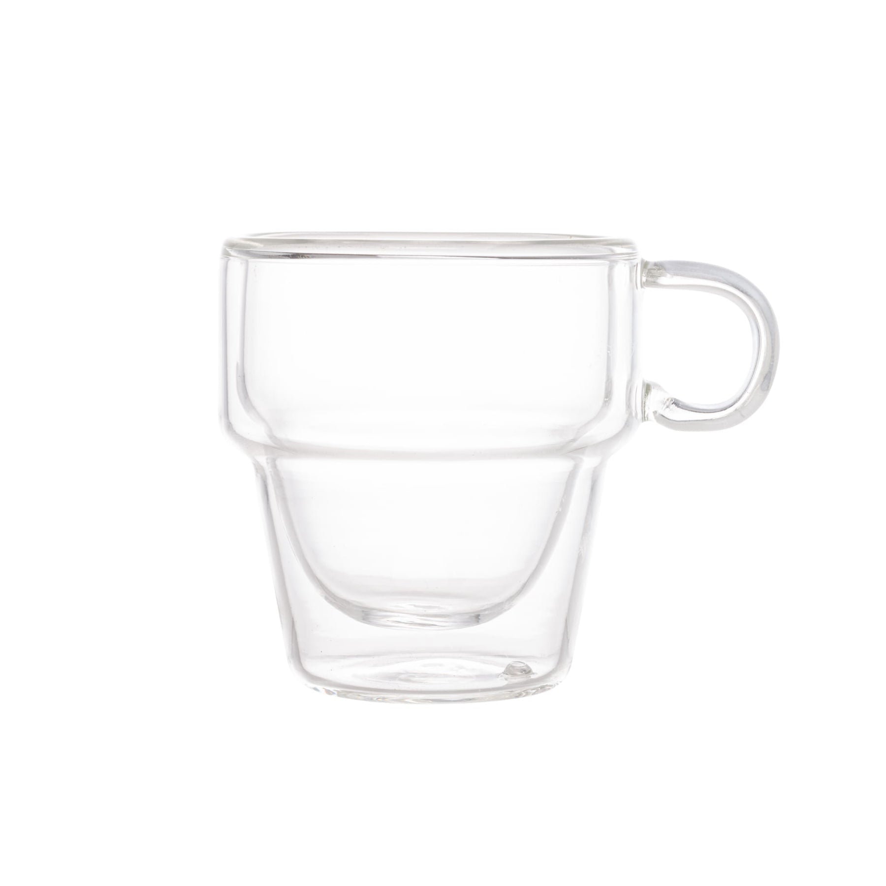 Jogo 2 Xícaras de Café Empilhável Parede Dupla Vidro Borossilicato 90ml