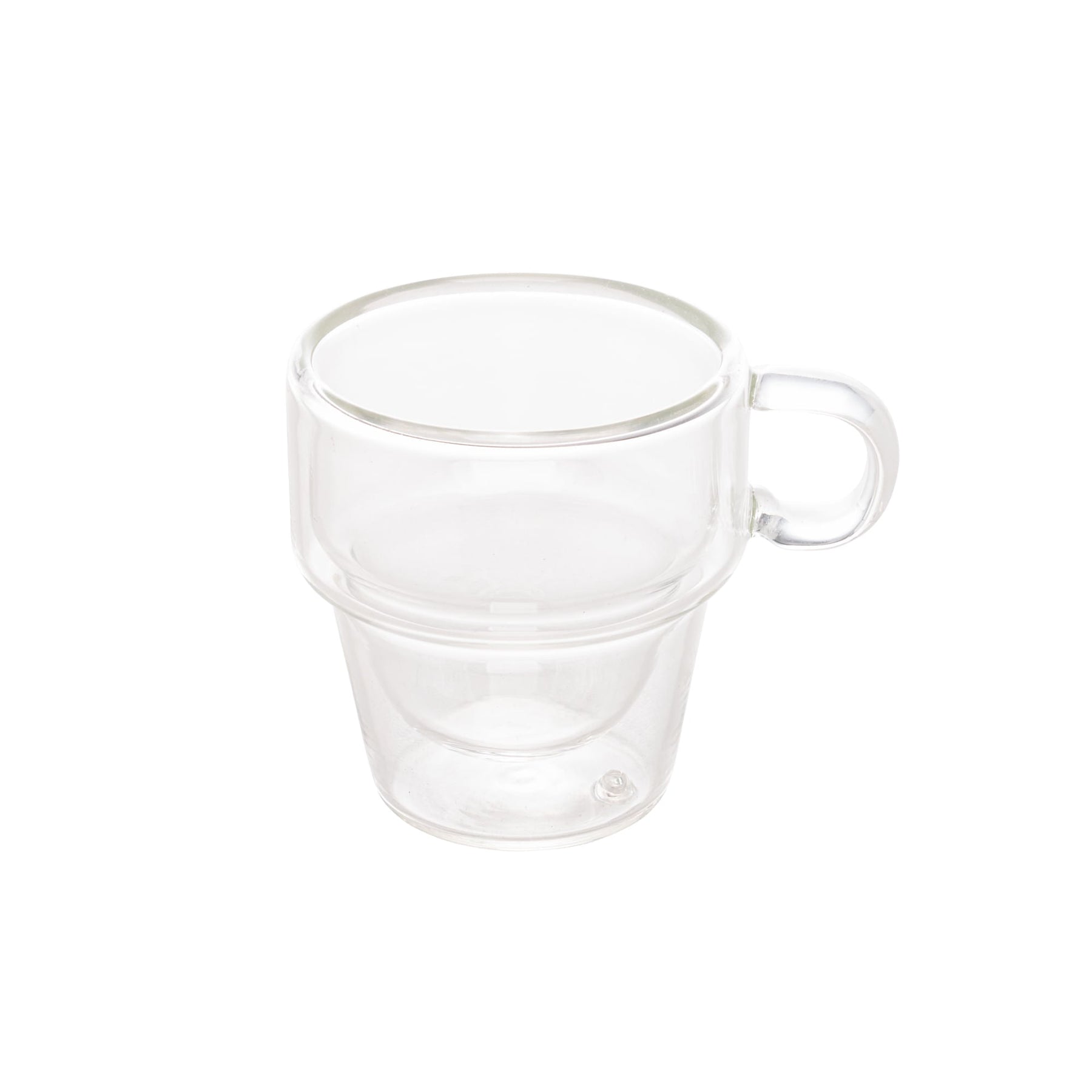 Jogo 2 Xícaras de Café Empilhável Parede Dupla Vidro Borossilicato 90ml