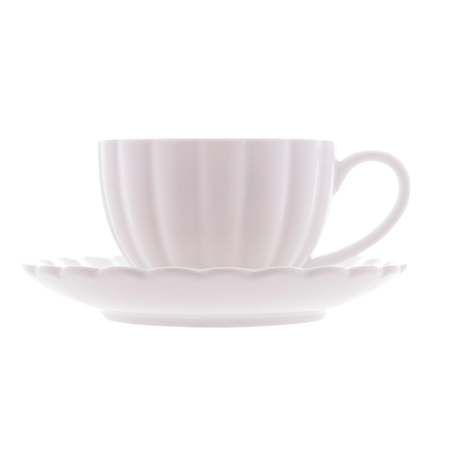 Jogo 2 Xicaras de Chá Porcelana com Pires Petala Branco 160ml