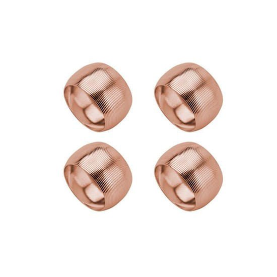 Jogo 4 Anéis Para Guardanapo de Aço Circle Rose Gold 4,5cm