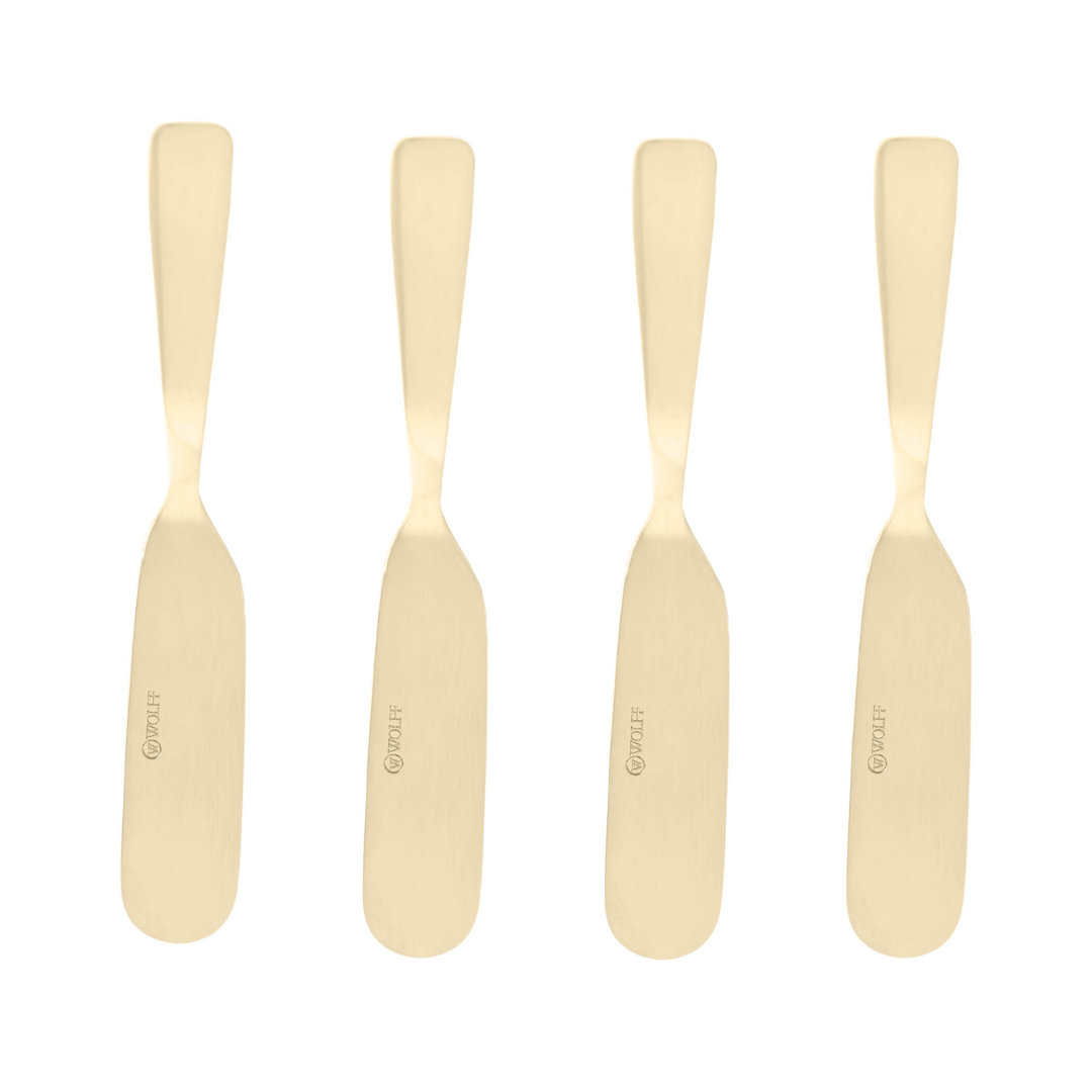 Jogo 4 Espátulas Aço Inox Dourado