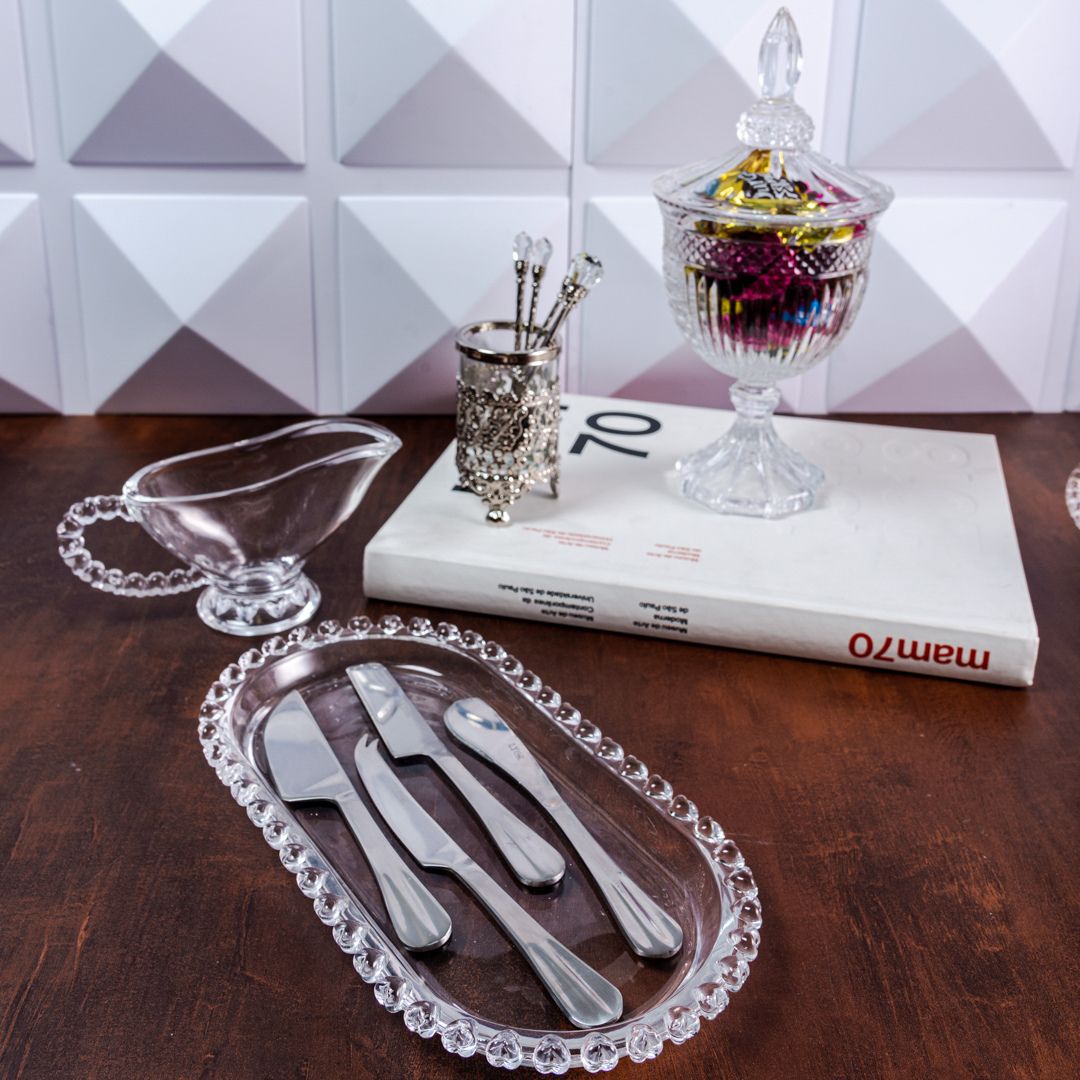 Jogo 4 Facas para Queijo Aço Inox Positano
