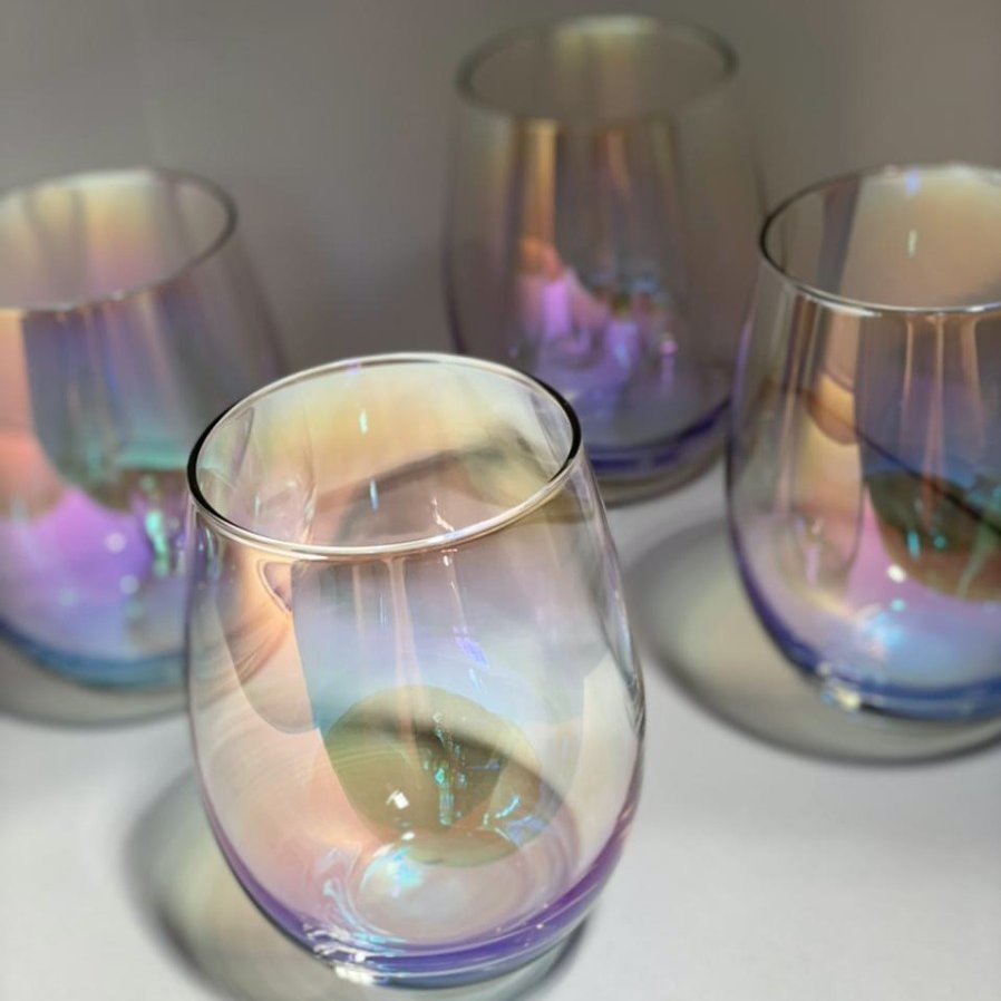 Jogo 6 Copos Rainbow Vidro Long Drink Furta Cor - 580 ml