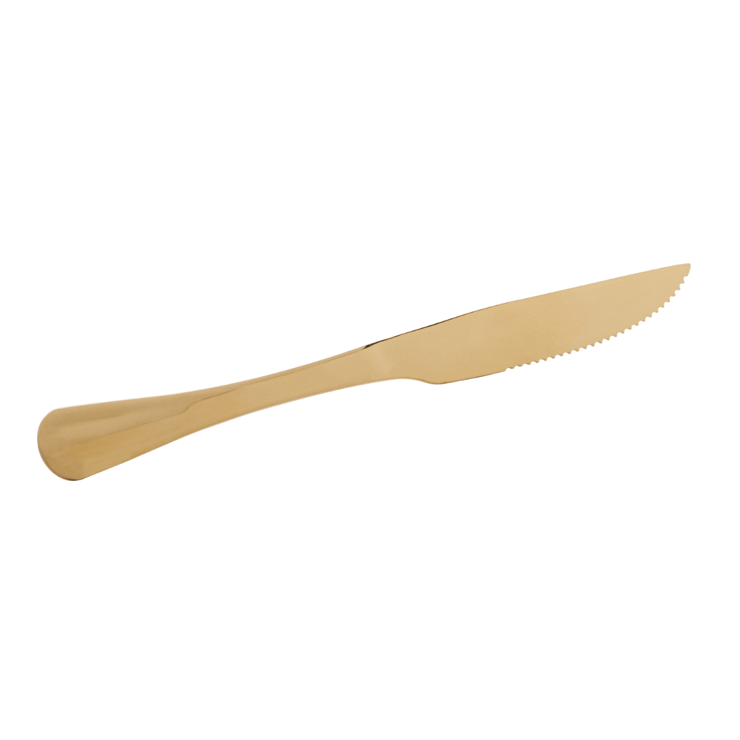 Jogo 6 Facas Churrasco Positano Dourado 23cm