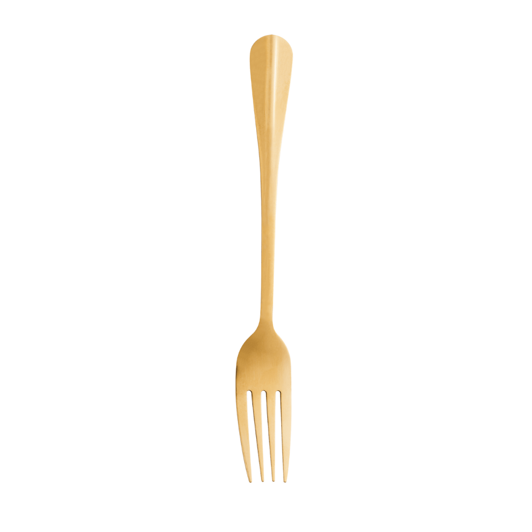 Jogo 6 Garfos Churrasco Positano Dourado 21cm