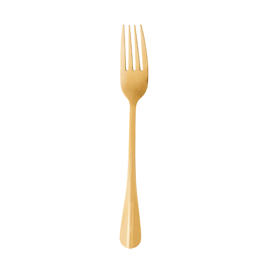 Jogo 6 Garfos Churrasco Positano Dourado 21cm