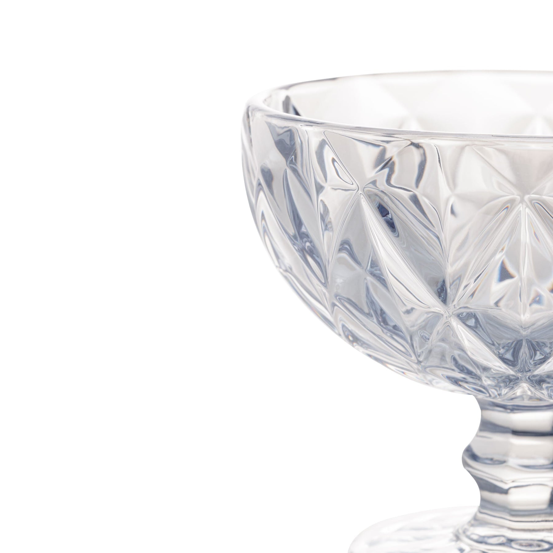 Jogo 6 Taças de Sobremesa de Vidro Diamond Transparente 310ml
