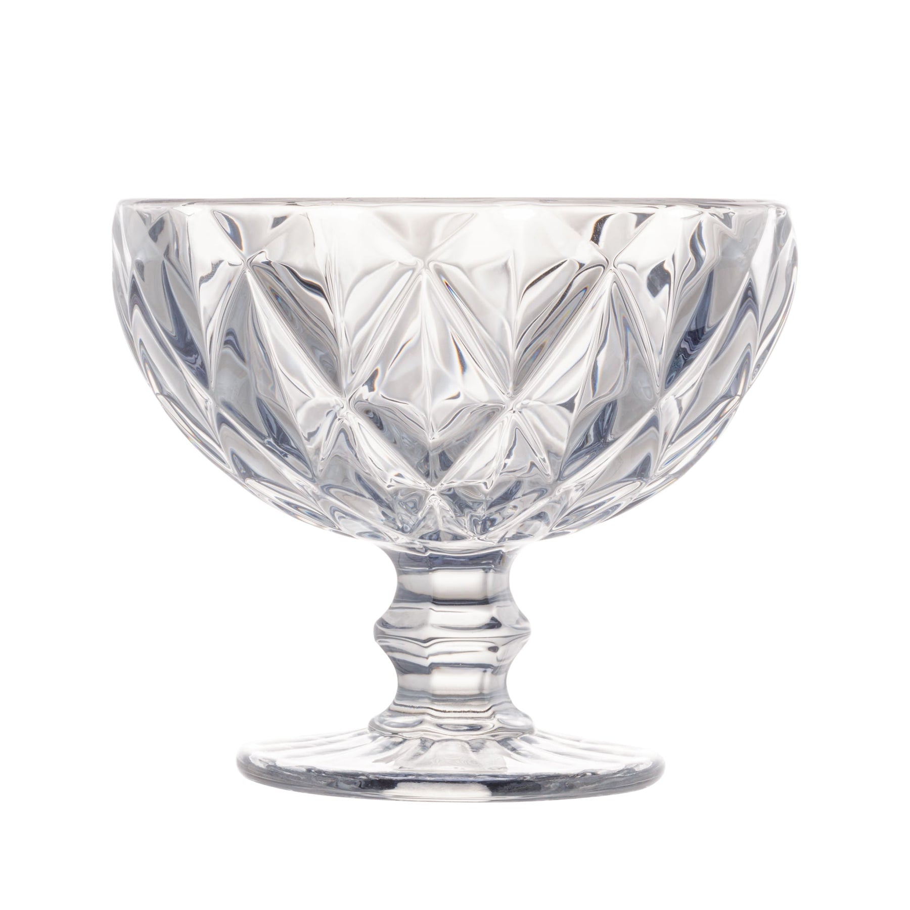 Jogo 6 Taças de Sobremesa de Vidro Diamond Transparente 310ml