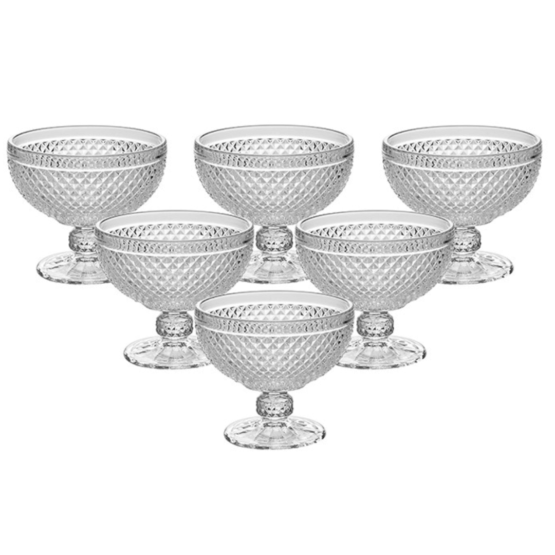 Jogo 6 Taças para Sobremesa Bico de Jaca de Vidro 390ml