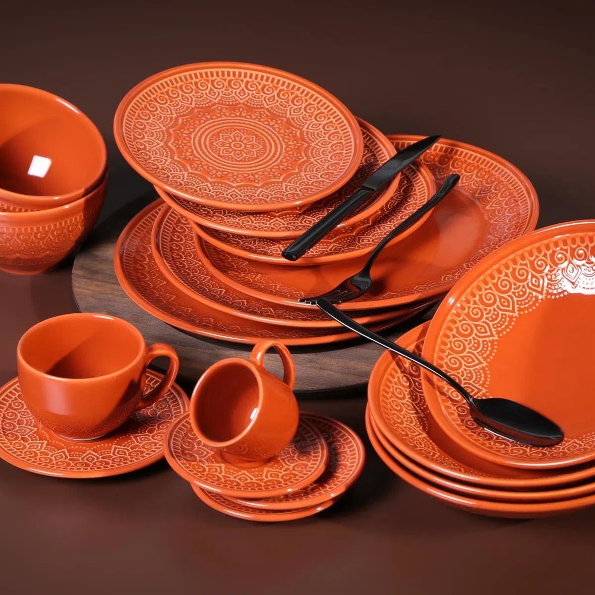 Jogo 6 Xícaras de Café com Pires Agra Cantaloupe Laranja 112ml