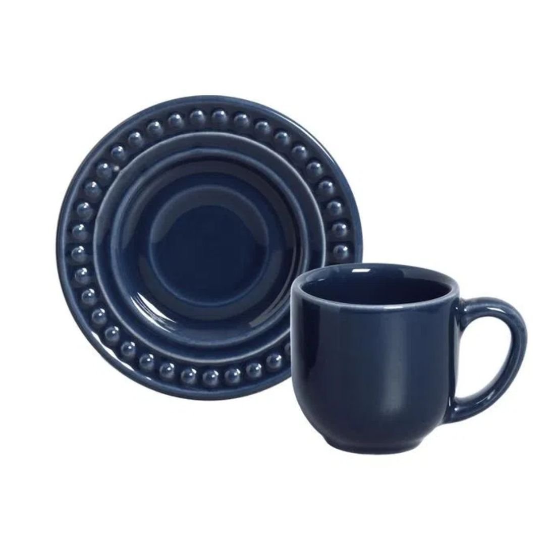 Jogo 6 Xícaras de Café com Píres Atenas Deep Blue 72ml