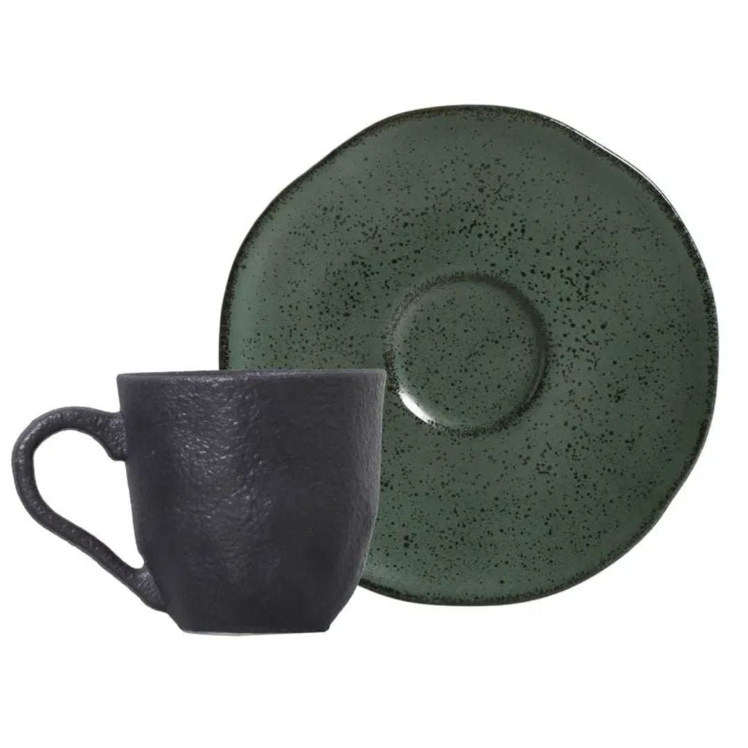 Jogo 6 Xícaras de Café com Píres Orgânico Arauco Verde 120ml