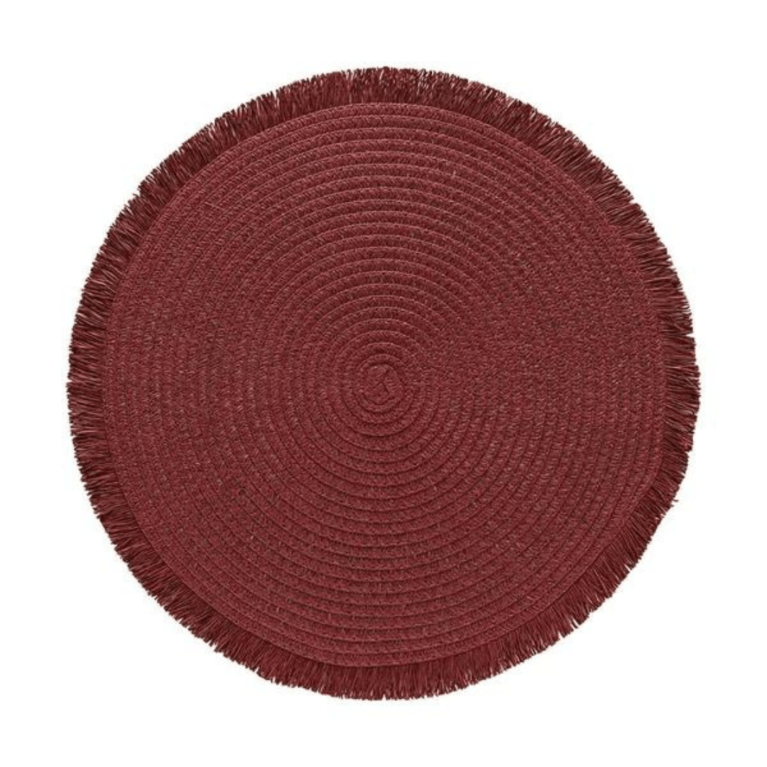 Jogo Americano Redondo Avulso Lana Merlot 38cm