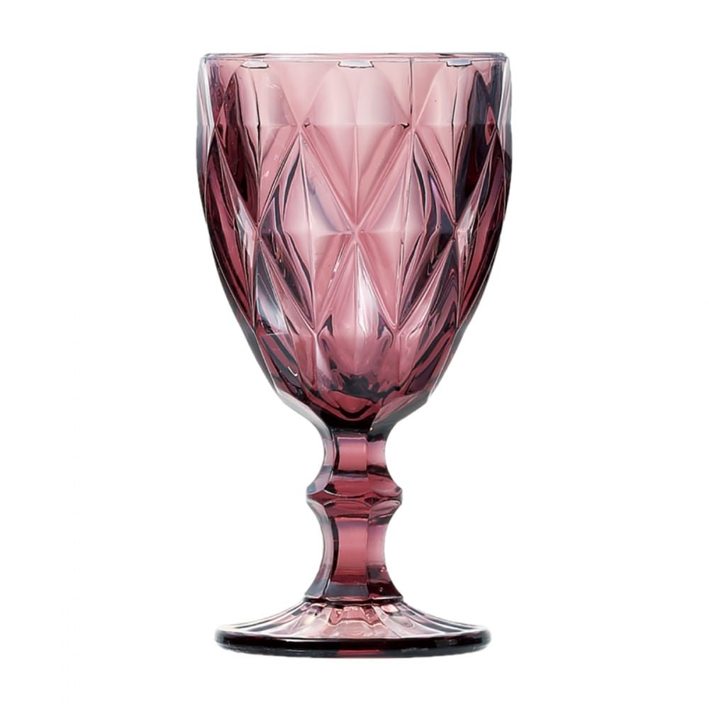 Jogo de 6 Taças de Água Diamond de Vidro Marsala 210ml