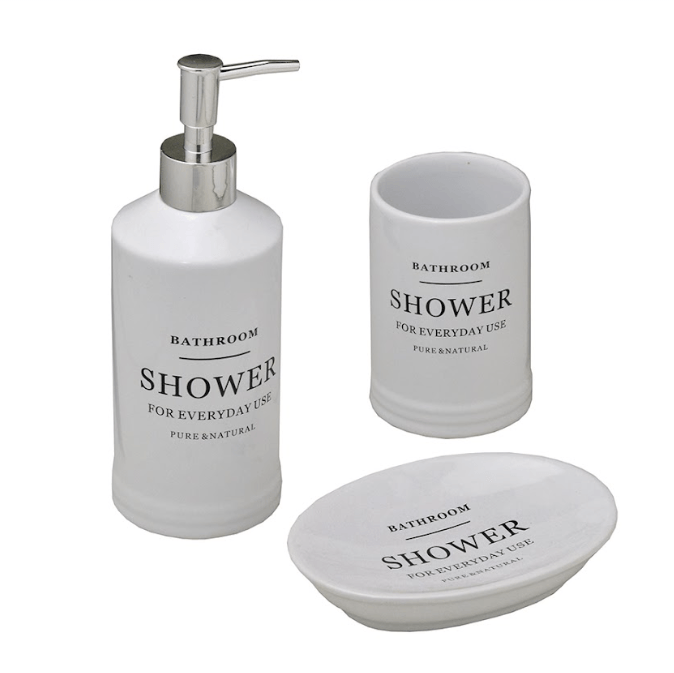 Jogo de Banheiro Shower Branco 3 Peças