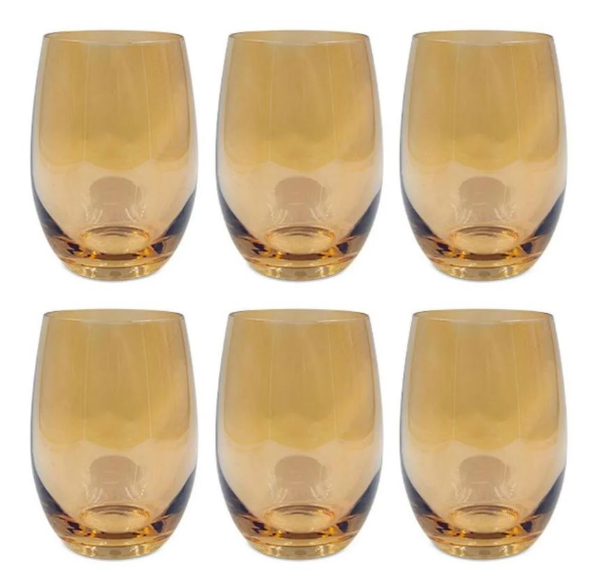 Jogo de Copos de Vidro Champanhe 6 peças 520ml