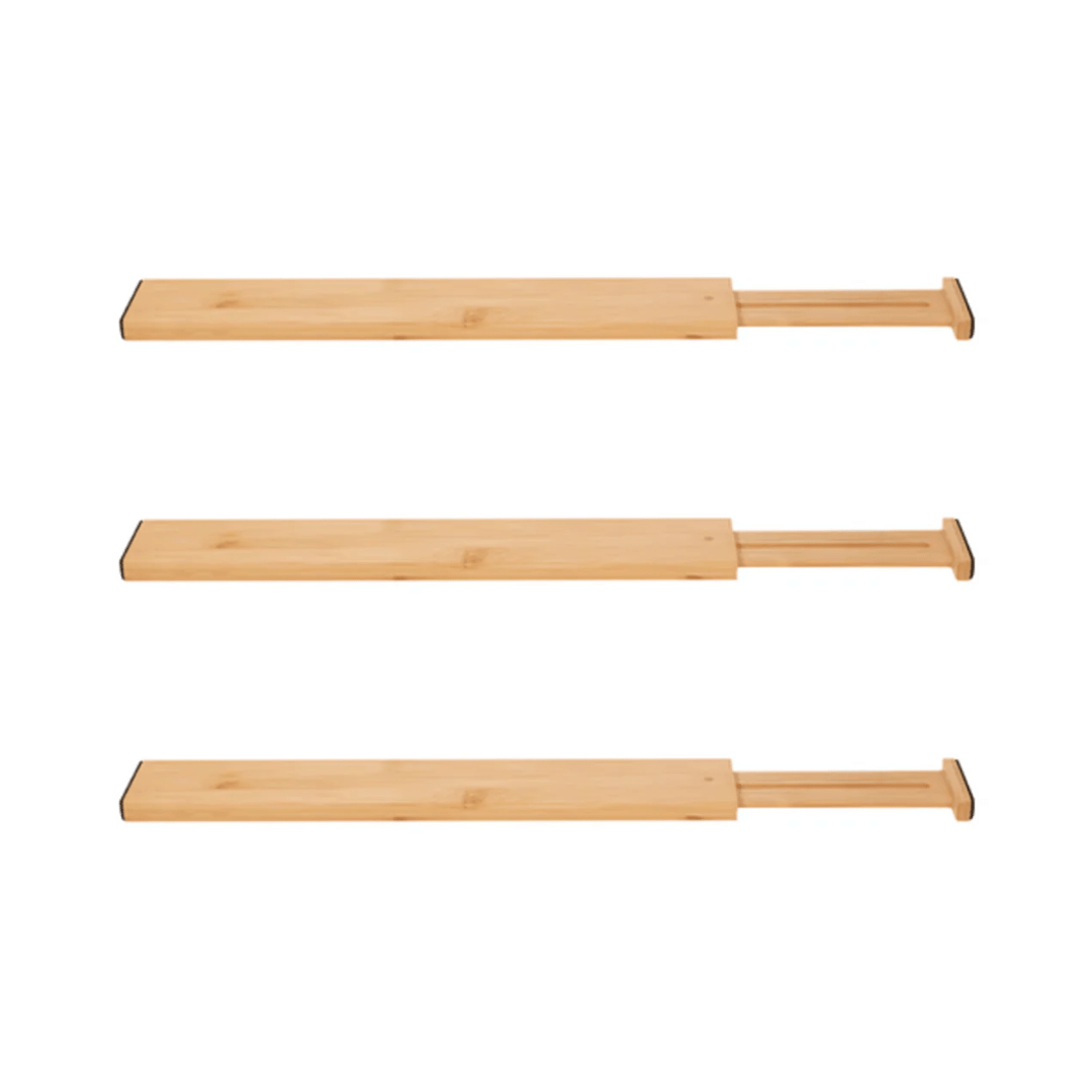 Kit 3 Divisórias de Gaveta Ajustável Super Resistente em Bambu