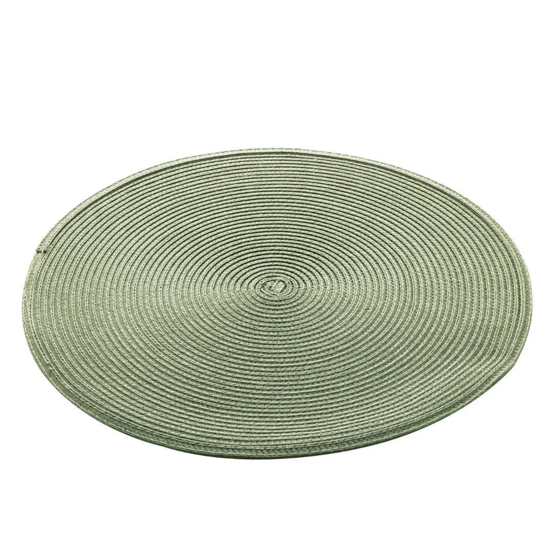 Kit 6 Jogo Americano Redondo Poliester Fresno Verde 38cm